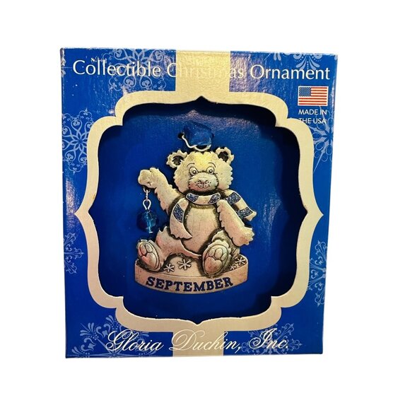 Gloria Duchin Other - Collectible Christmas Ornament Gloria Duchin September Bear Blue Gemstone 2014